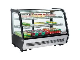 Tafelmodel koelvitrine, 3 niveaus, gebogen glas