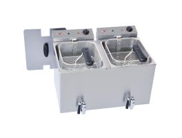 Elektrische friteuse tafelmodel 2x 8 liter + aftapkraan