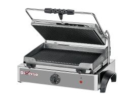 Elektrische panini grill MEDIUM, geribde platen