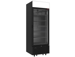 Negatieve gekoelde vitrine 646 liter - 5 vaste niveaus met lichtbak - ZWART
