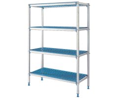 Lineaire rek in geanodiseerd aluminium 4 niveau's