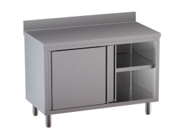 Neutrale werktafelkast, schuifdeuren, met achteropstand