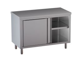 Neutraal werktafelkast met schuifdeuren