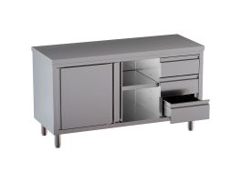 Neutrale werktafelkast en 3 lades rechts