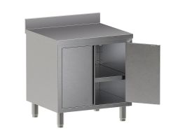 Neutraal werktafelkast met draaideuren, met achteropstand