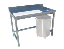 Voorbereidingstafel vlees/vis, wand