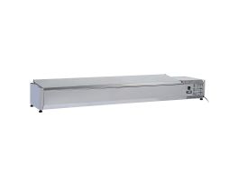 Gekoelde opzetvitrine 9x GN1/3-150 mm, met R.V.S. deksel