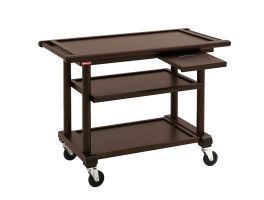 Serveerwagen, 3 niveau's hout "wengé", dresseertablet