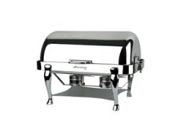 Set van twee verwarmde soepterrines in bain-marie, compleet met verstelbare elektrische plaat.