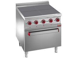 Elektrisch fornuis 4 verlaagde platen, op oven GN 2/1