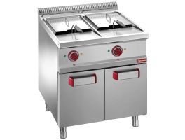 Elektrische friteuse 2 kuipen 13 liter op kast
