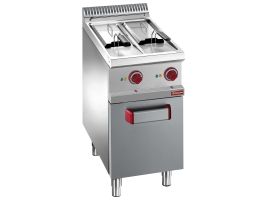 Elektrische friteuse 2 kuipen van 7 liter op kast