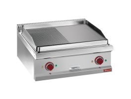 Elektrische bakplaat met 1/2 vlakke 1/2 geribde plaat, module 1/1  -TOP-