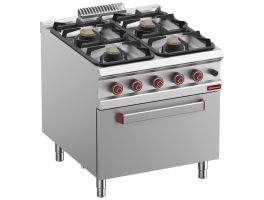 Fornuis 4 branders op gasoven GN 2/1