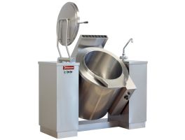 Gas kantelbare kookketel 150 liter, indirecte verwarming