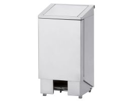 Inox vuilbak, met pedaal, deksel met vijzel, 120 liter