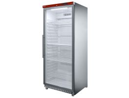 Koelkast GN 2/1, glazen deur, geventileerd, 600 liter. R.V.S.