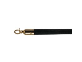 10103BB - Barrier cord velvet Black, Brass, Ø 3cm, length 157 cm