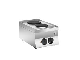 Gastro-Inox 650 HP elektrisch kooktoestel met 2 kookplaten, 40cm