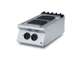 Gastro-Inox 700 HP kooktoestel met 2 vierkante kookplaten, 40cm