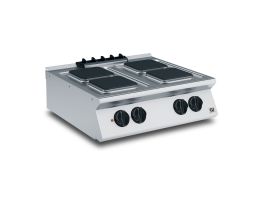 Gastro-Inox 700 HP kooktoestel met 4 vierkante kookplaten, 80cm