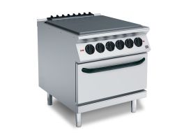 Gastro-Inox 700 HP kookplaat met 4 verhittingszones en elektrische oven, 80cm