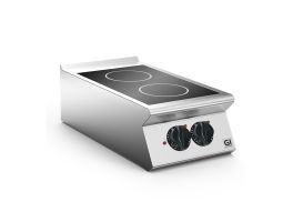 Gastro-Inox 700 HP keramische kookplaat met 2 kookzones, 40cm
