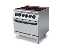 Gastro-Inox 700 HP keramische kookplaat met 4 kookzones en elektrische oven, 80cm