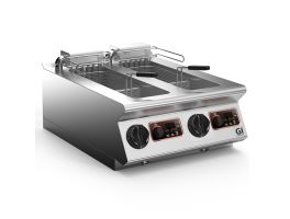 Gastro-Inox 700 HP elektrische friteuse 10+10 liter, 60cm, digitaal instelbaar