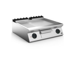 Gastro-Inox 700 HP elektrische bakplaat met 2/3 gladde en 1/3 geribbelde geslepen stalen plaat, 80cm