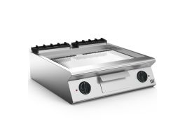 Gastro-Inox 700 HP elektrische bakplaat met geribbelde verchroomde plaat, 80cm