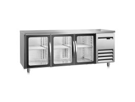Marecos RVS gekoelde werkbank 600mm diep met 3 glasdeuren