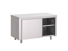 Gastro-Inox RVS werkbank 1500(l)x700(d)x880(h)mm met schuifdeuren