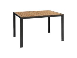 Bolero rechthoekige stalen en acaciahouten tafel 120x80cm