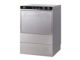 Gastro-Inox elektronische vaatwasmachine met afvoerpomp en zeepdispenser, 50x50cm, 230V