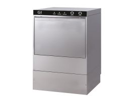 Gastro-Inox elektronische vaatwasmachine met afvoerpomp en zeepdispenser, 50x50cm, 400V