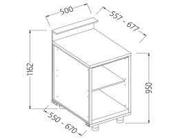 Neutrale bar-toonbanken met voorziening voor een dienst tablet