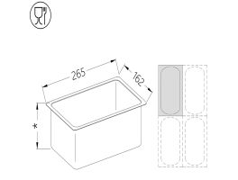 R.V.S. Gastronorm bak 1/4  h40 mm