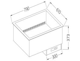 Bain-marie element 2 GN 1/1 - droog - geventileerd