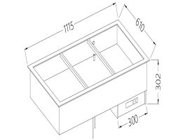 Bain-marie element 3 GN 1/1