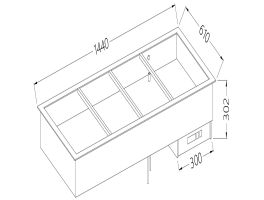 Bain-marie element 4x GN 1/1