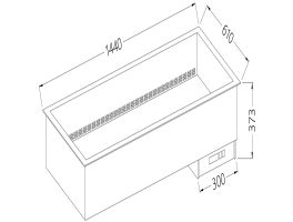 Bain-marie element 4 GN 1/1 - droog - geventileerd
