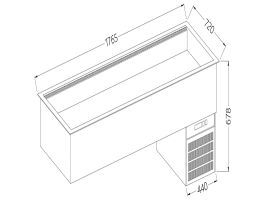 Element met gekoelde kuip, geventileerd, 5x GN 1/1