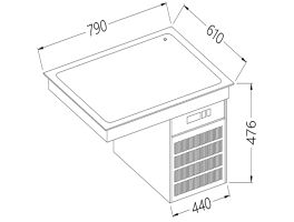Element met gekoeld bovenblad 2x GN 1/1