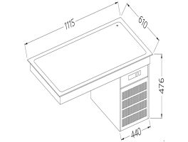 Element met gekoeld bovenblad 3x GN 1/1