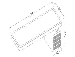 Element met gekoeld bovenblad 5x GN 1/1