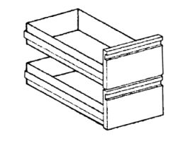 2 laden eenheid GN 1/1 (GN h. 100 mm)