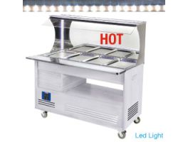 Warm wand-buffet, bain-marie, 4x GN 1/1-150 (wit hout)