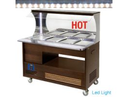 Warm wandbuffet, bain-marie, 4x GN 1/1-150 (Wengé hout)