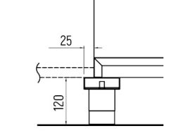 Standaardconfiguratie: met platformondersteuningsapparaat (service-run)